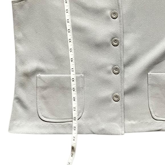 Vintage Sage Green Two Piece Vest and Pant Set Minimalist Polyester Size M - Picture 11 of 12